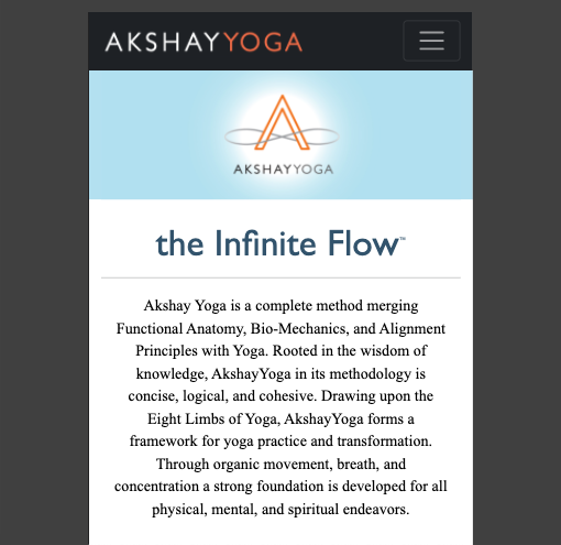 new responsive Akshay Yoga website